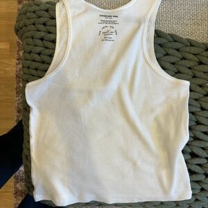 Orseund Iris White Ribbed Sleeveless Top